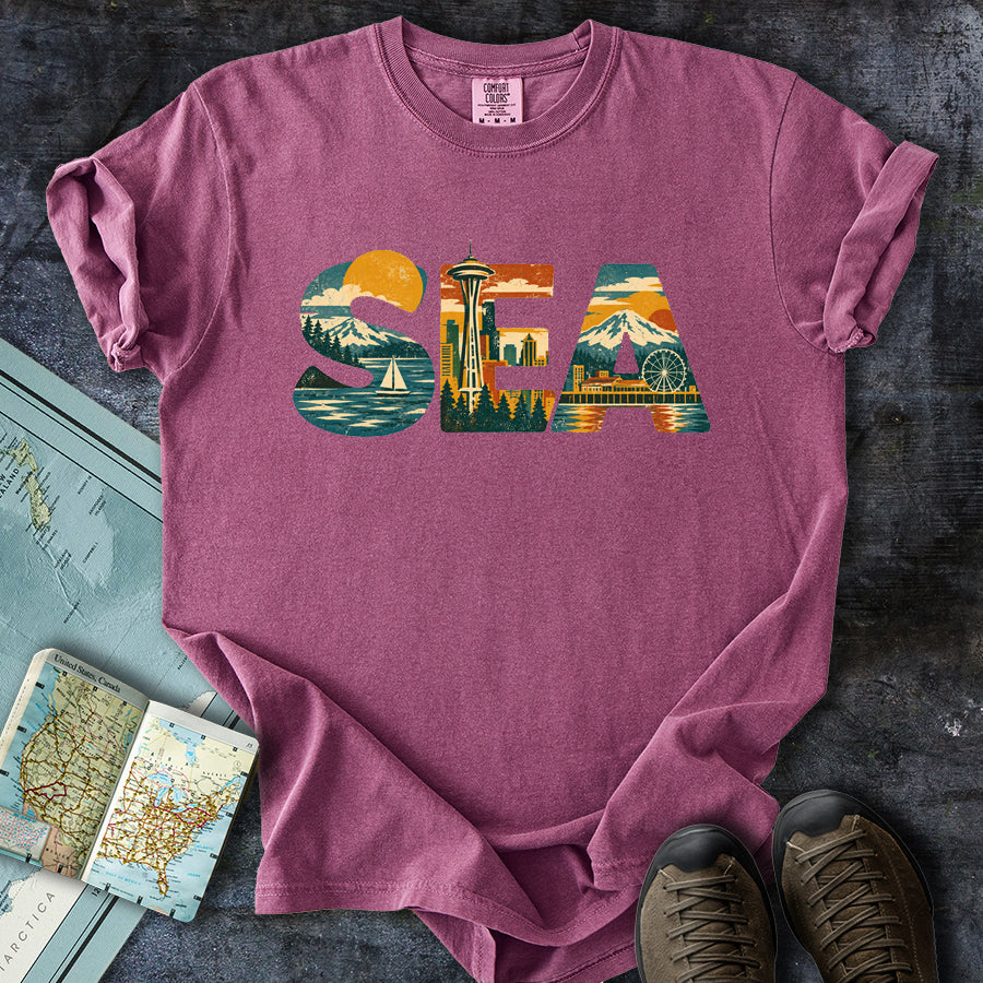 Seattle Sea Cityscape T-Shirt