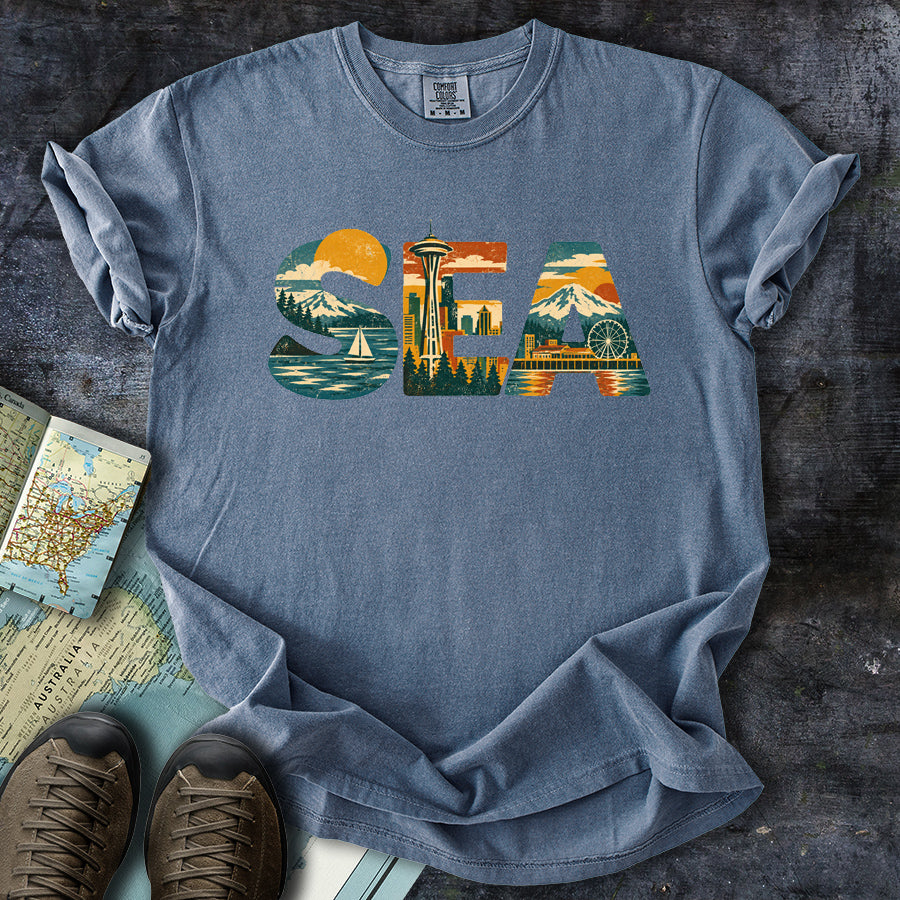 Seattle Sea Cityscape T-Shirt