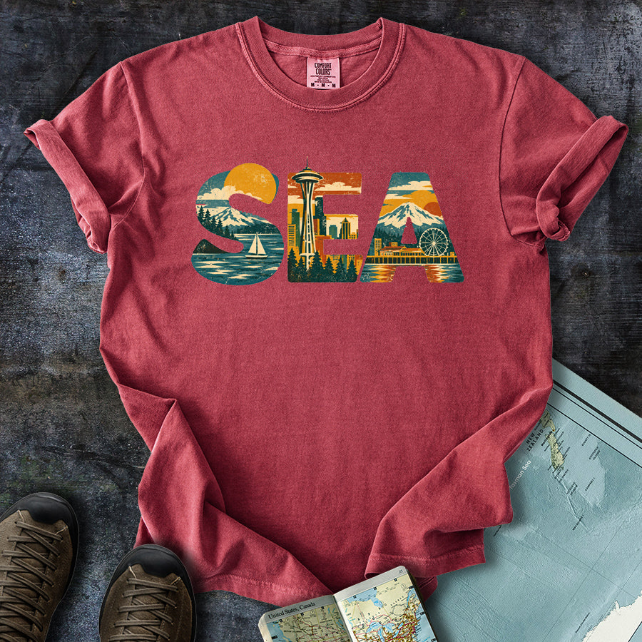 Seattle Sea Cityscape T-Shirt