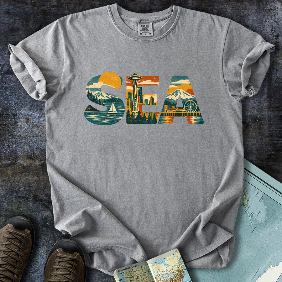 Seattle Sea Cityscape T-Shirt