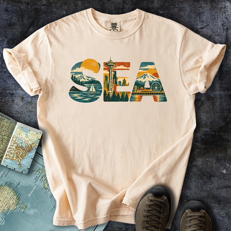 Seattle Sea Cityscape T-Shirt