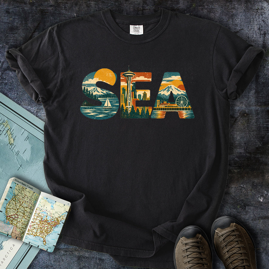 Seattle Sea Cityscape T-Shirt