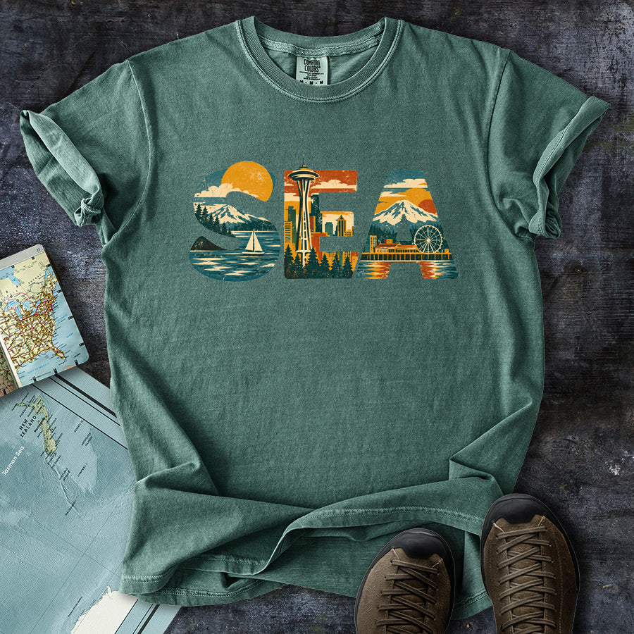Seattle Sea Cityscape T-Shirt