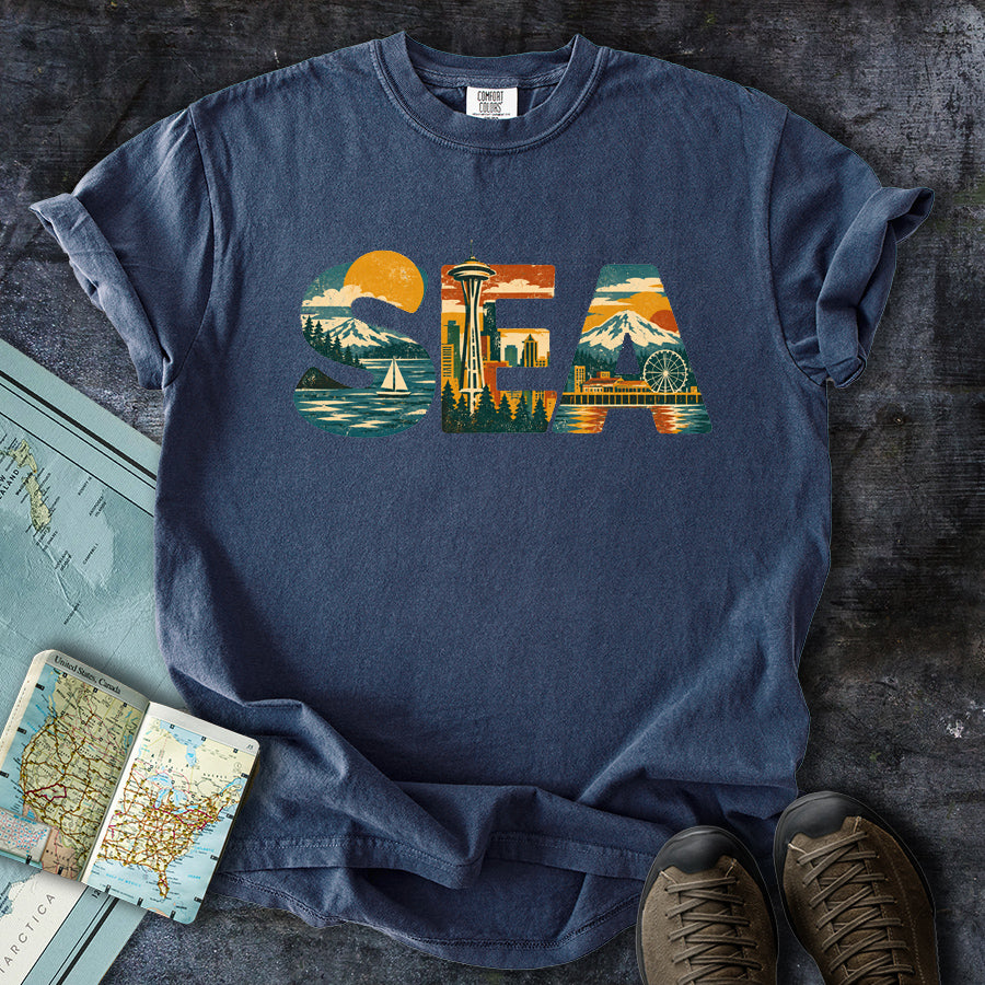 Seattle Sea Cityscape T-Shirt