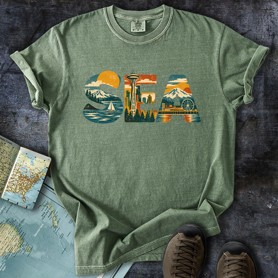 Seattle Sea Cityscape T-Shirt