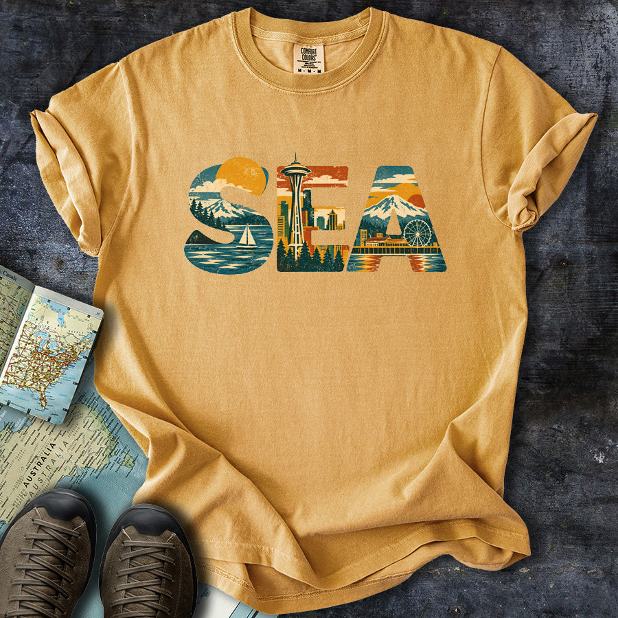 Seattle Sea Cityscape T-Shirt