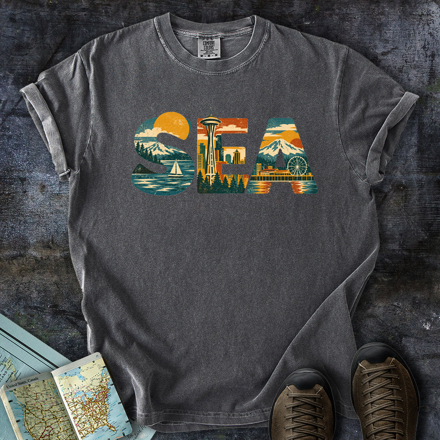 Seattle Sea Cityscape T-Shirt