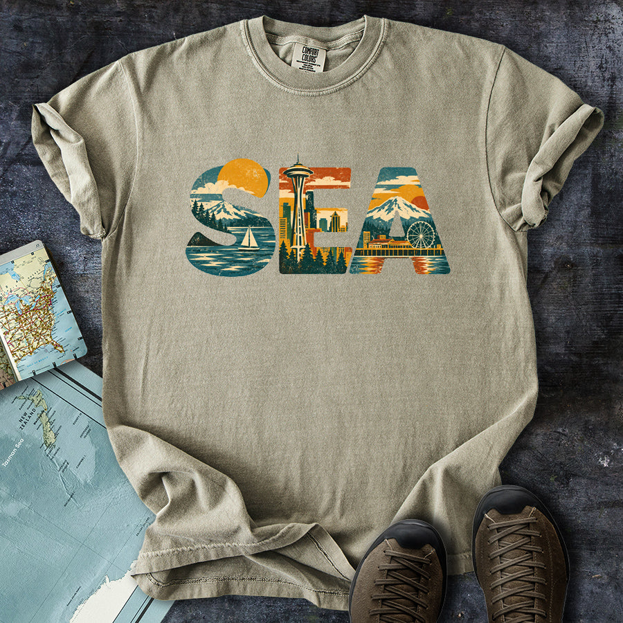 Seattle Sea Cityscape T-Shirt
