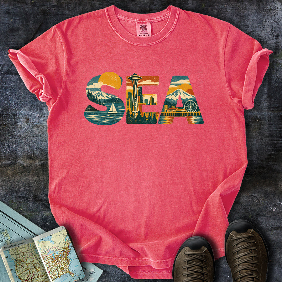 Seattle Sea Cityscape T-Shirt