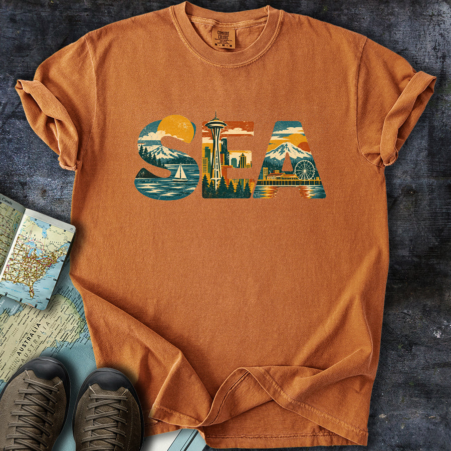 Seattle Sea Cityscape T-Shirt